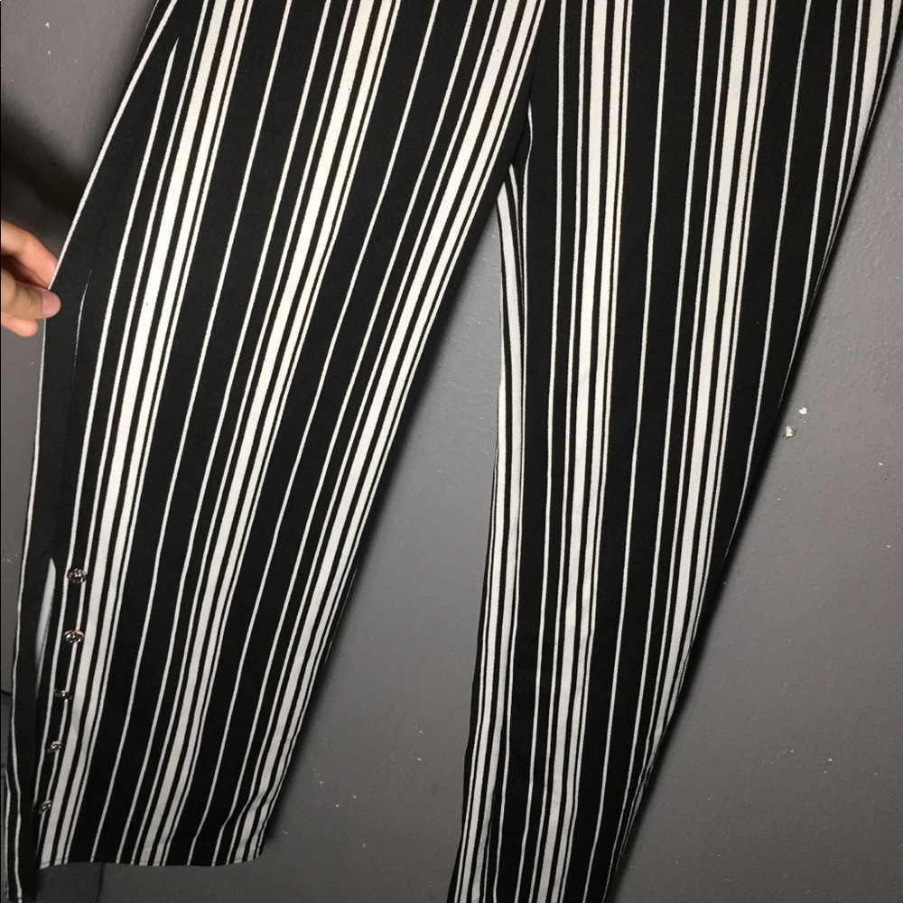 Black and white stripped palazzo pants